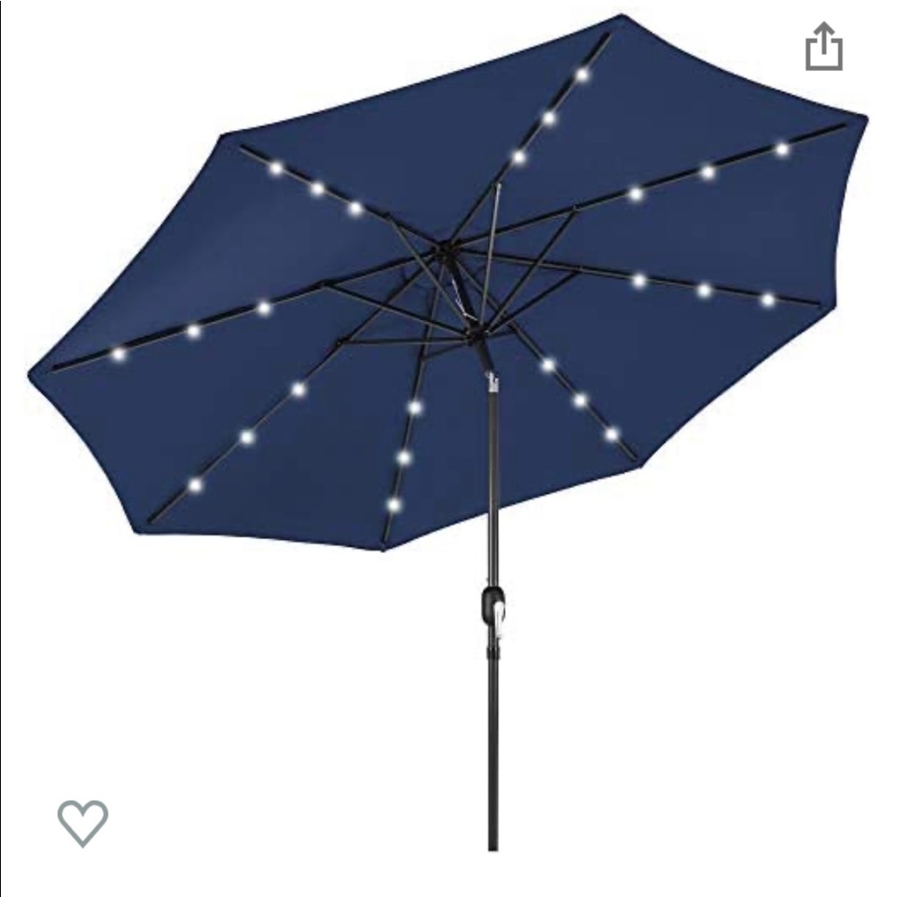 SOLD -New in Box LED Lighted Patio Umbrella 10 ft